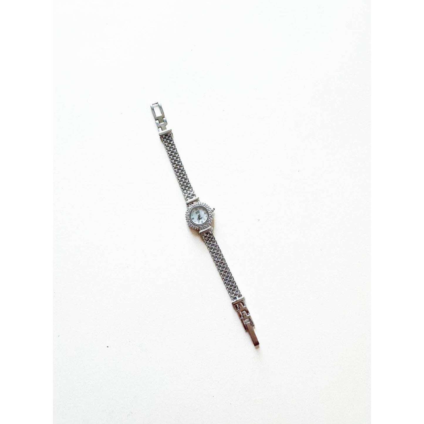 Vintage Small Gold Watch with Crystal Face | Anne Klein