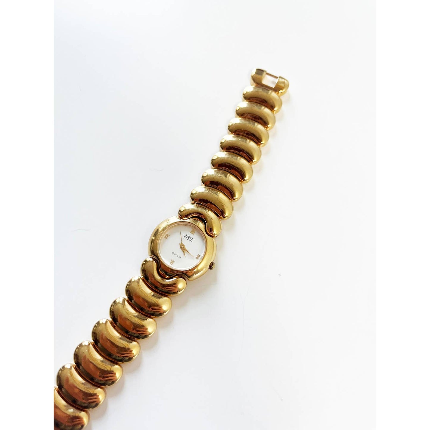 Vintage Gold Statement Watch with Circular Face | Anne Klein
