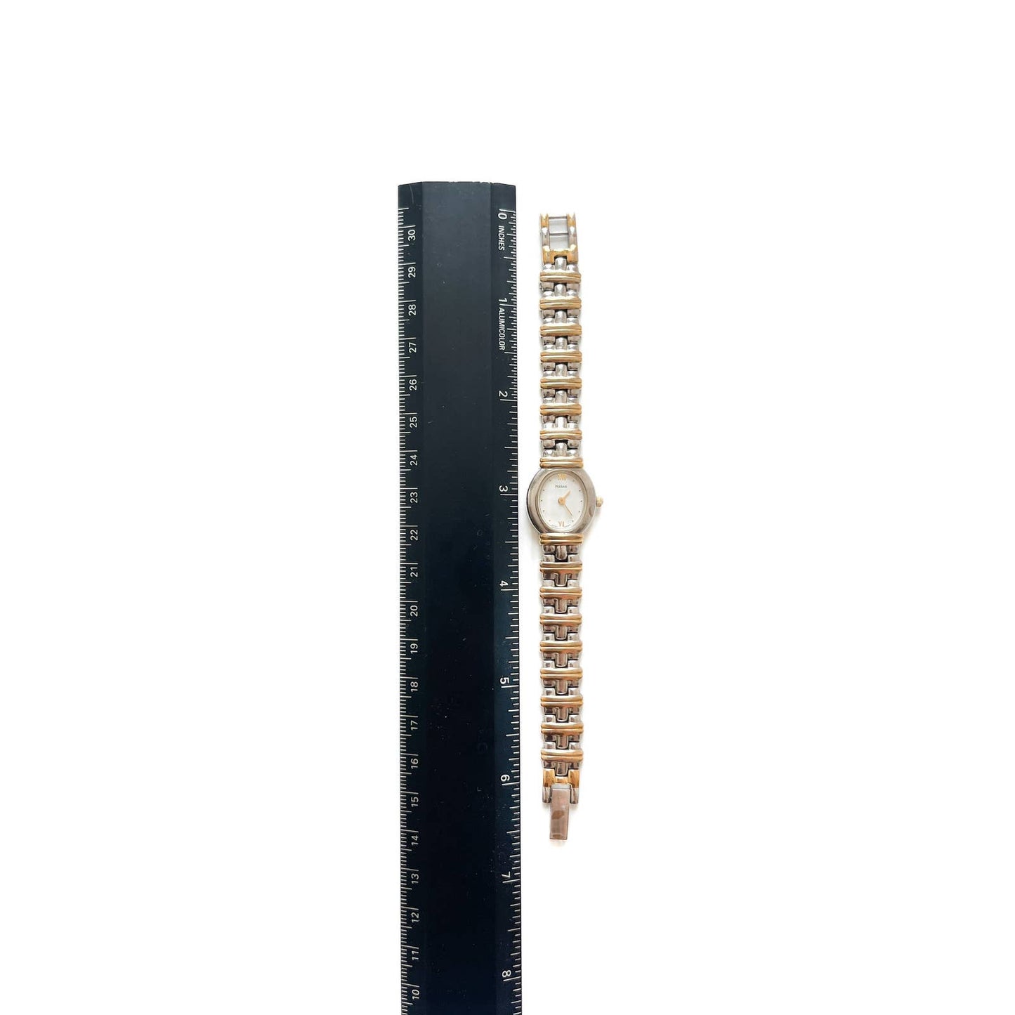 Vintage Two Tone Oval Bracelet Watch