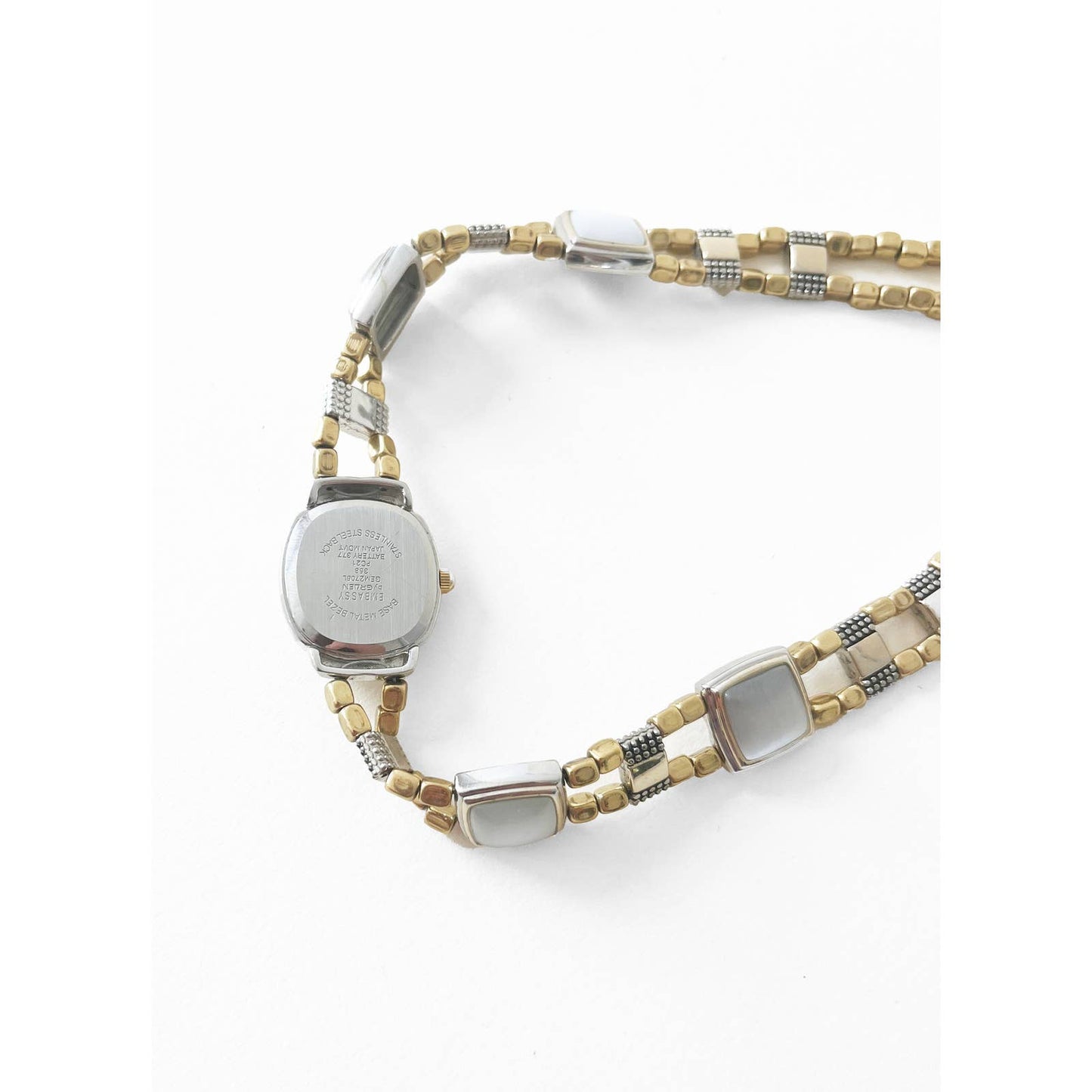 Watch Necklace | Vintage One of a Kind Watch Choker with Brass and Silver Details