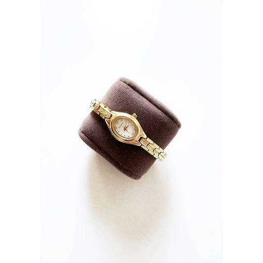 Vintage Small Gold Watch with Oval Face | Elgin