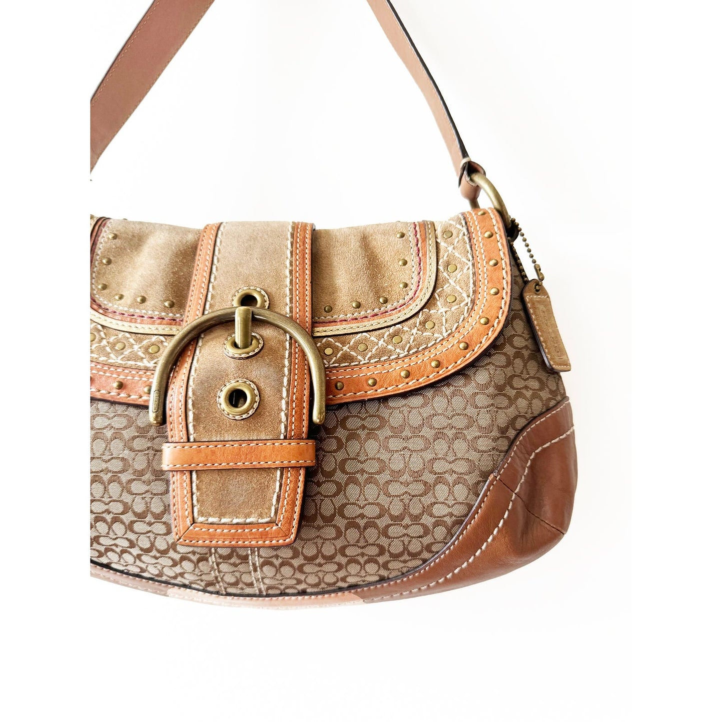 Boho Style Coach Purse Brown Leather