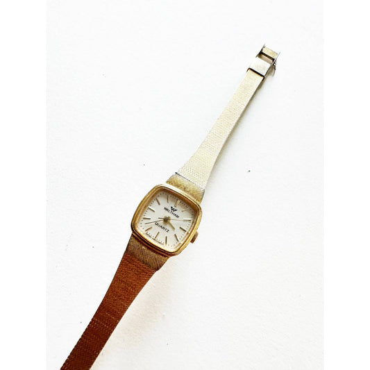Vintage Matte Gold Watch w/ Square Face | Waltham