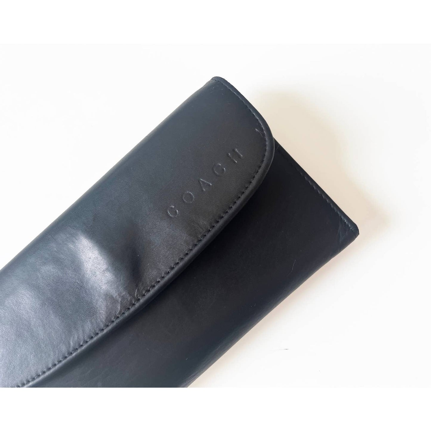 Vintage Coach Black Leather Legacy Wallet | Water Buffalo Combination Wallet Checkbook