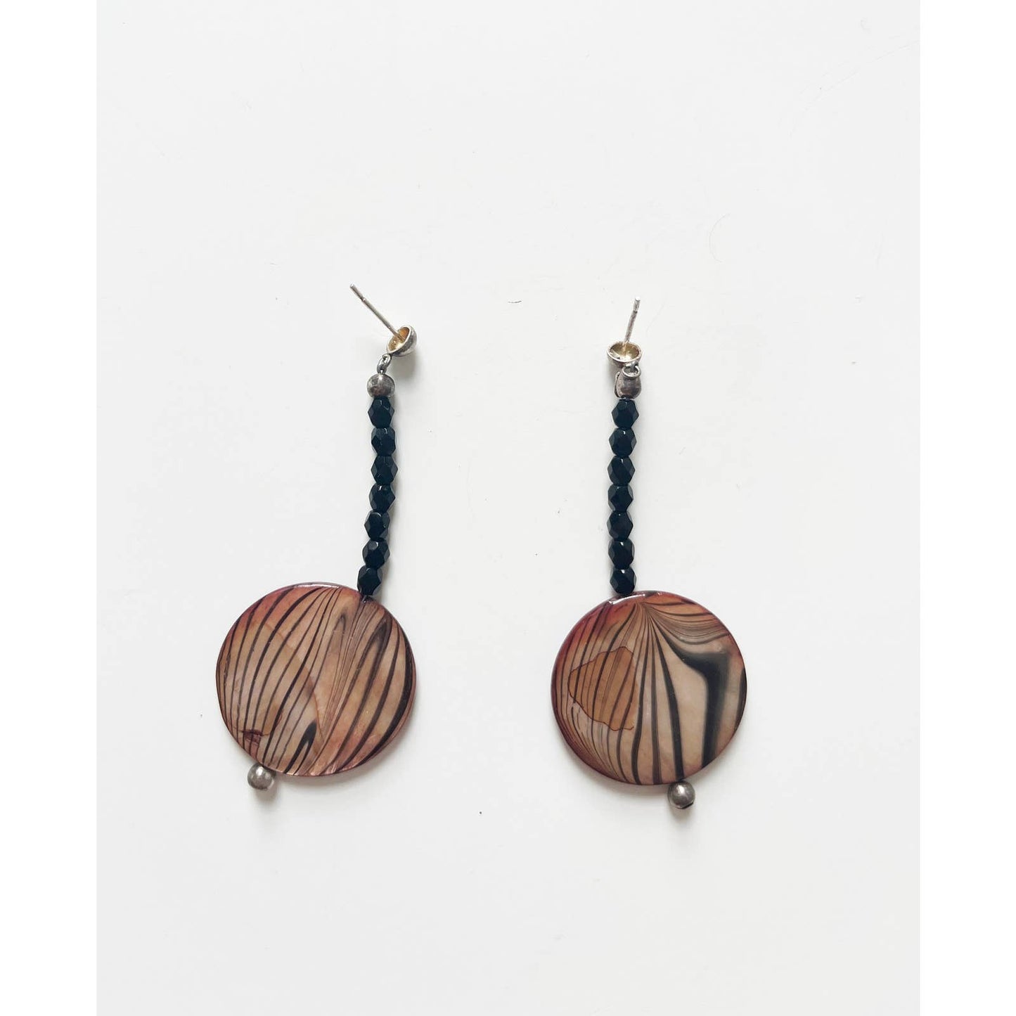 Vintage Drop Beaded Statement Shell Earrings