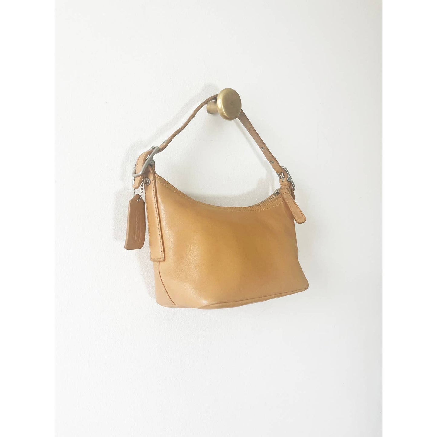 Vintage Classic Coach Small Bag | Y2k Style Camel Leather Purse