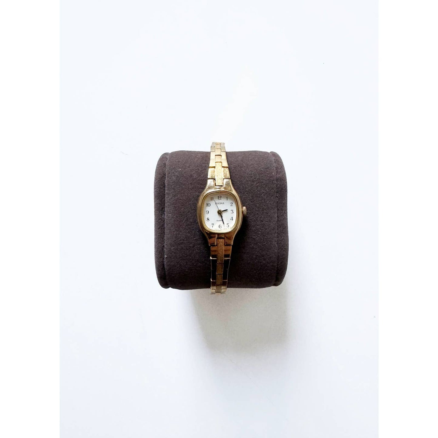 Vintage 90s Small Gold Watch with Square Face | Pulsar