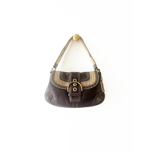 Vintage Coach Small Boho Brown Leather Bag
