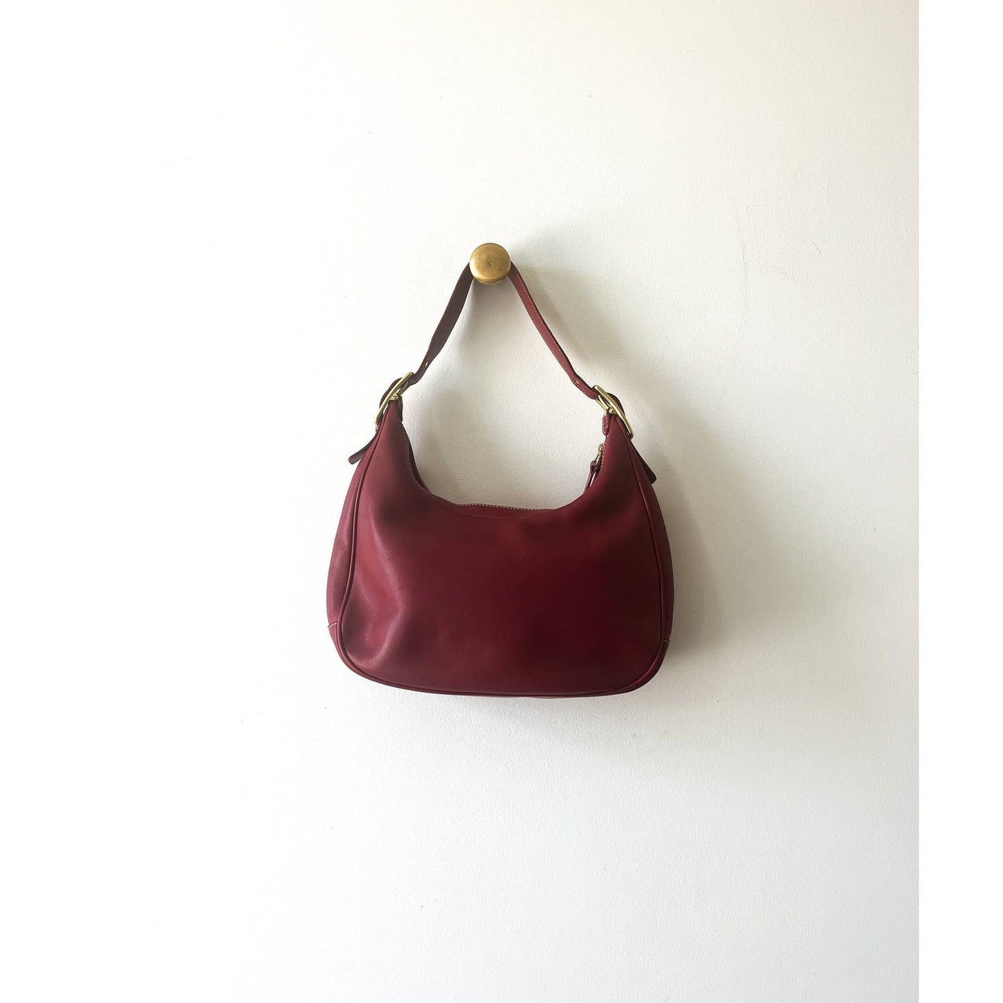Vintage Red Coach Shoulder Bag | Gold Buckle Ergo Style Coach Bag | Y2k Modern Purse