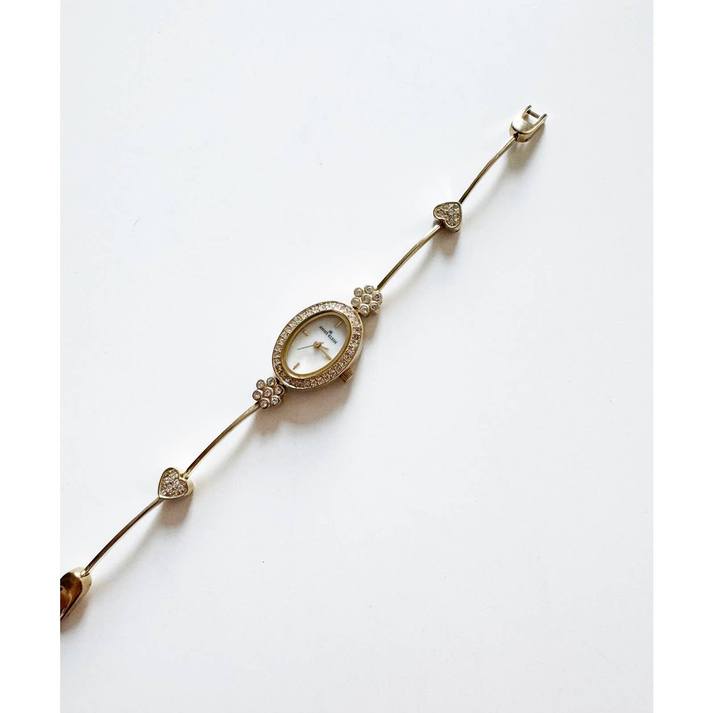 Vintage Small Gold Watch with Circular Face | Anne Klein