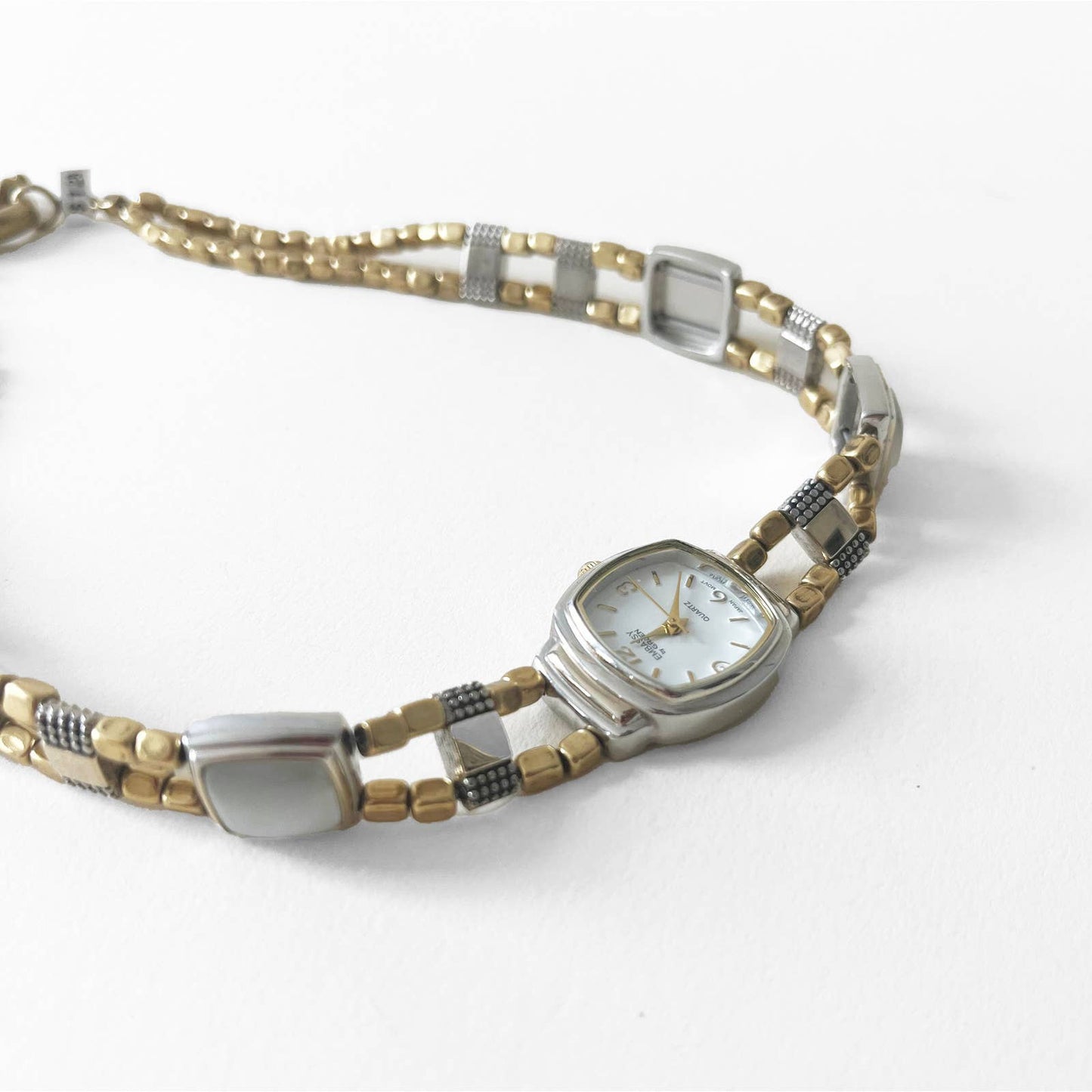 Watch Necklace | Vintage One of a Kind Watch Choker with Brass and Silver Details