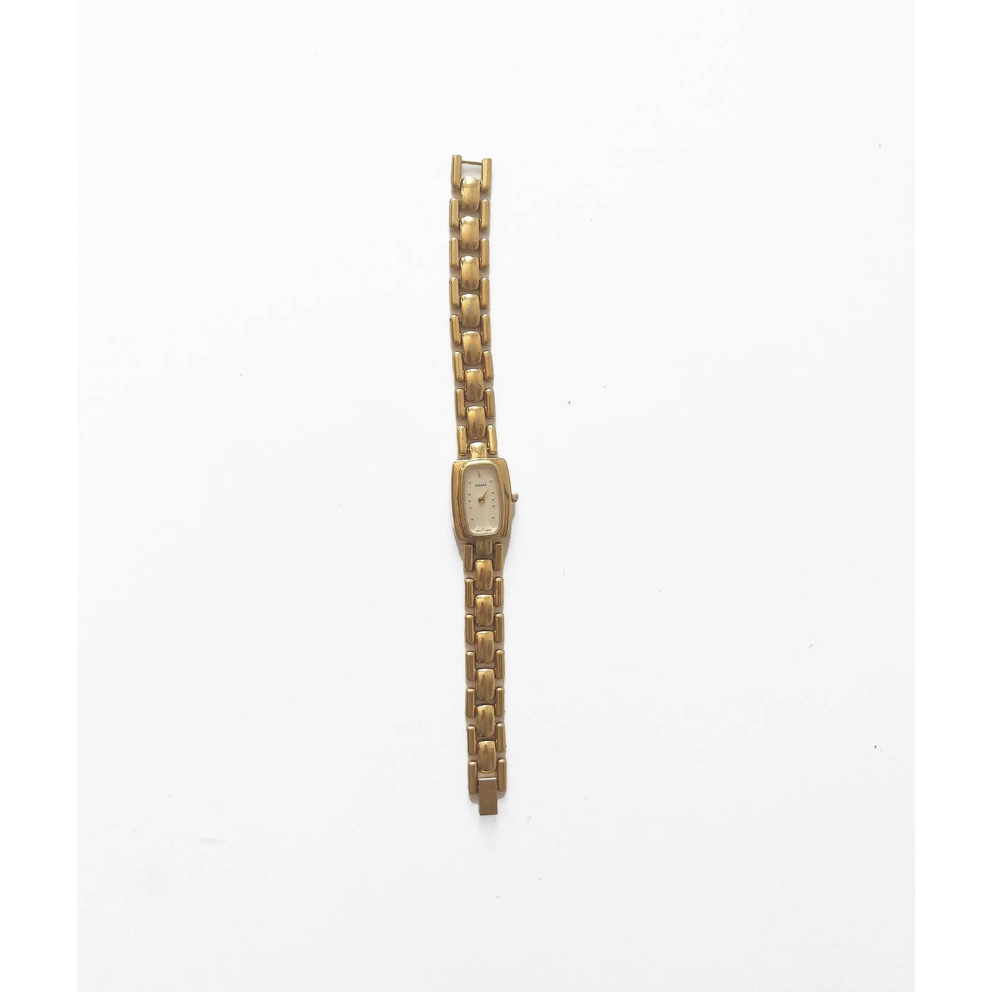 Vintage 90s Small Gold Watch with Rectangular Face | Pulsari