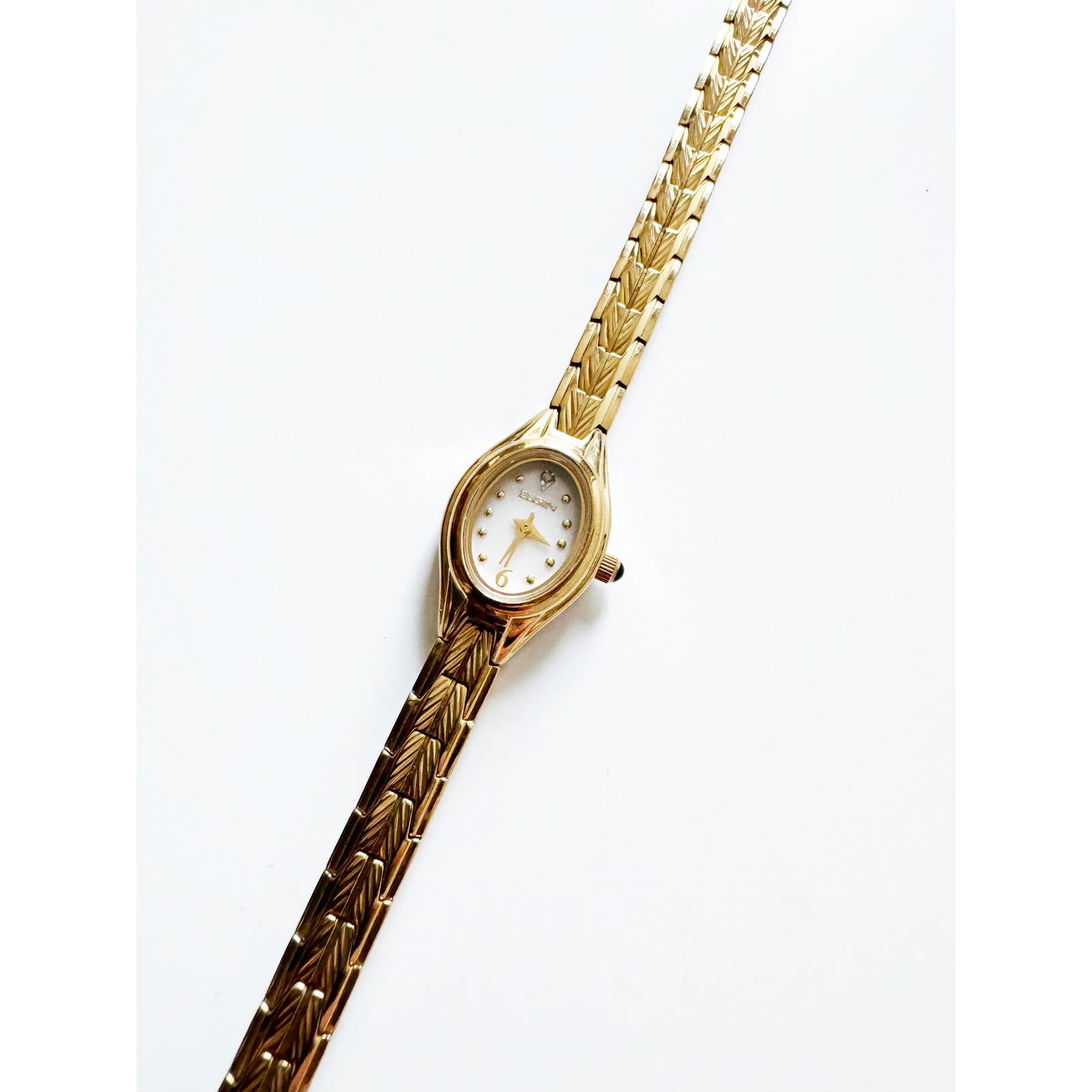 Vintage Small Gold Watch with Oval Face | Elgin