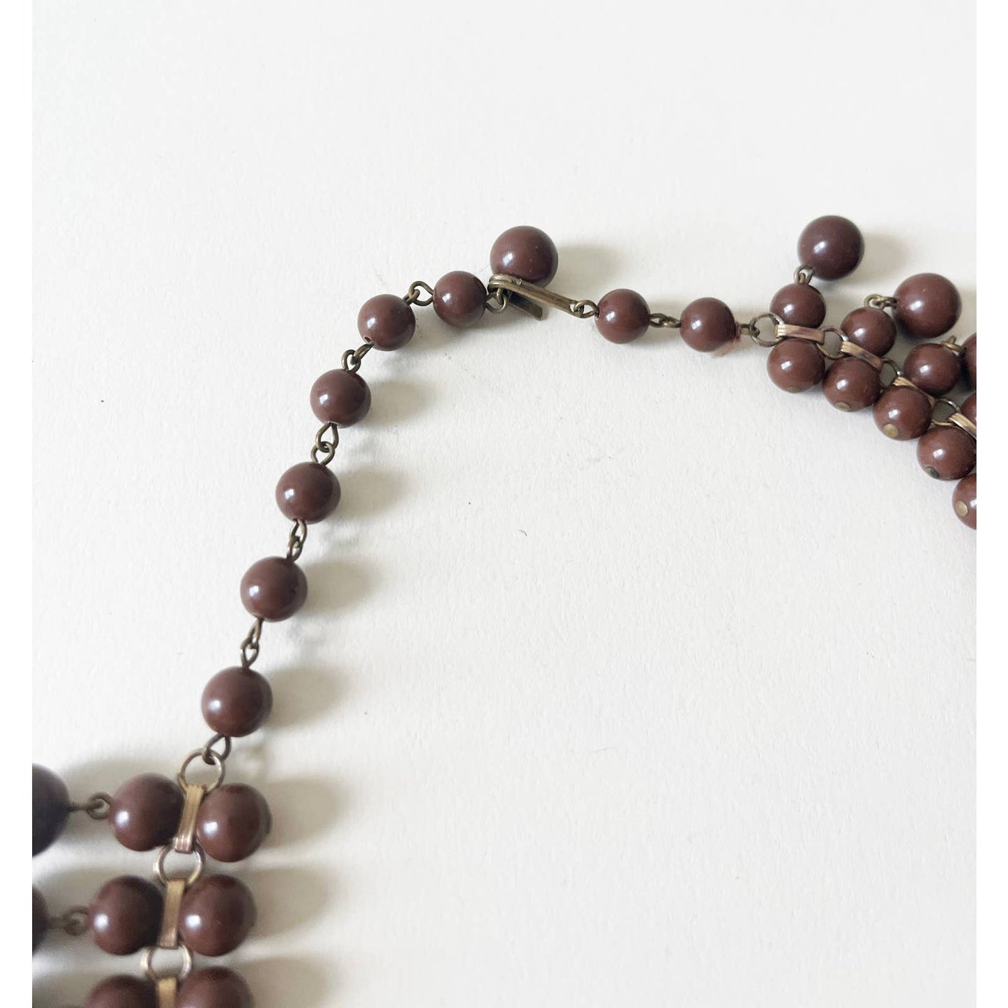 Vintage Beaded Brown Statement Necklace