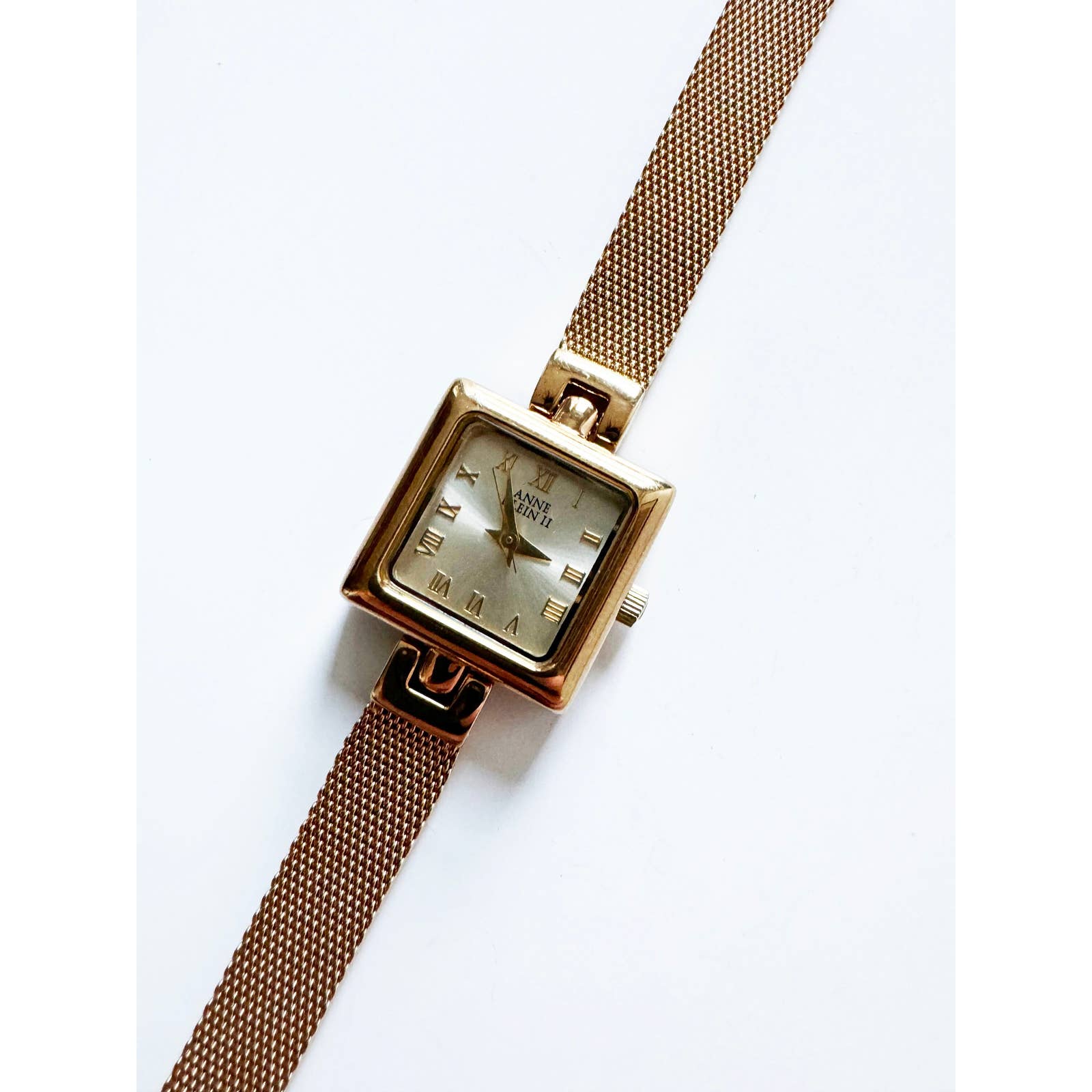 Vintage Small Gold Watch with Square Face | Anne Klein