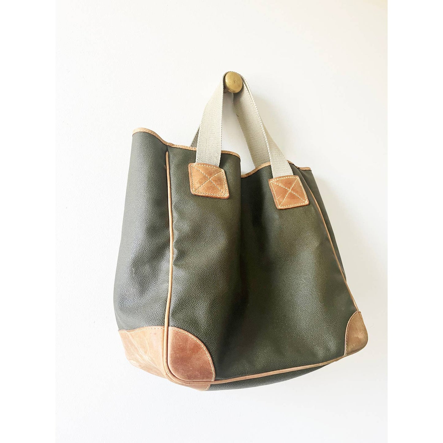 Vintage Land Rover Canvas and Leather Tote Bag