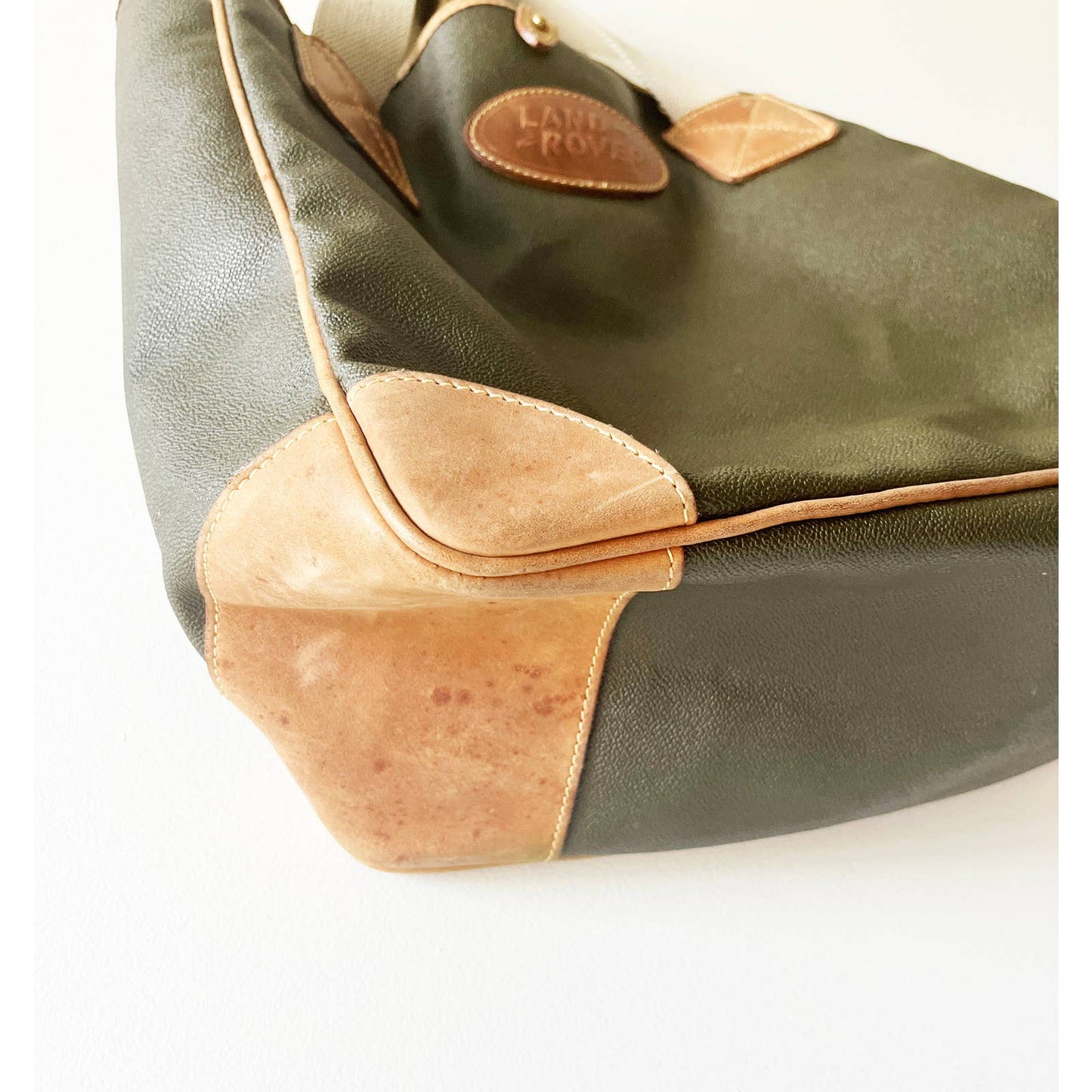 Vintage Land Rover Canvas and Leather Tote Bag