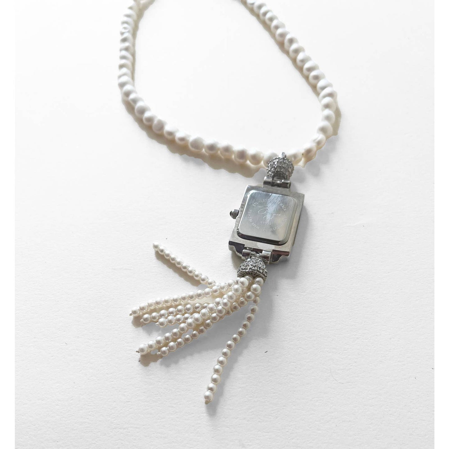 Watch Necklace | Vintage One of a Kind Watch Choker with Pearl Details