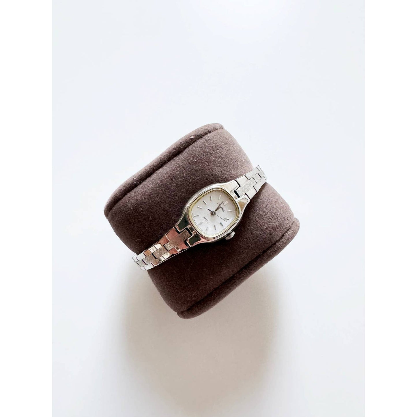 Vintage 90s Small Silver Watch with Square Face | Pulsar