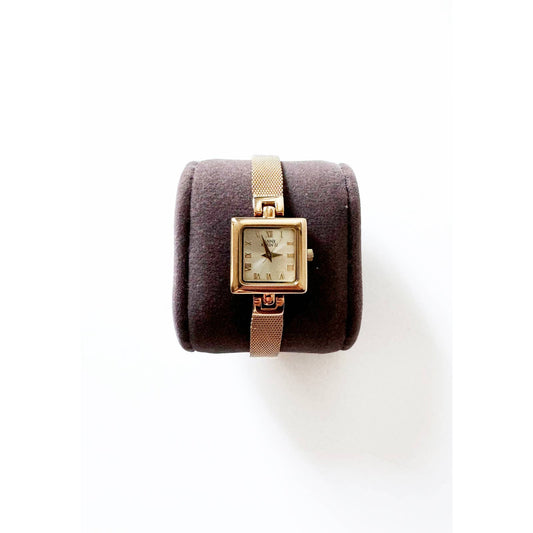 Vintage Small Gold Watch with Square Face | Anne Klein