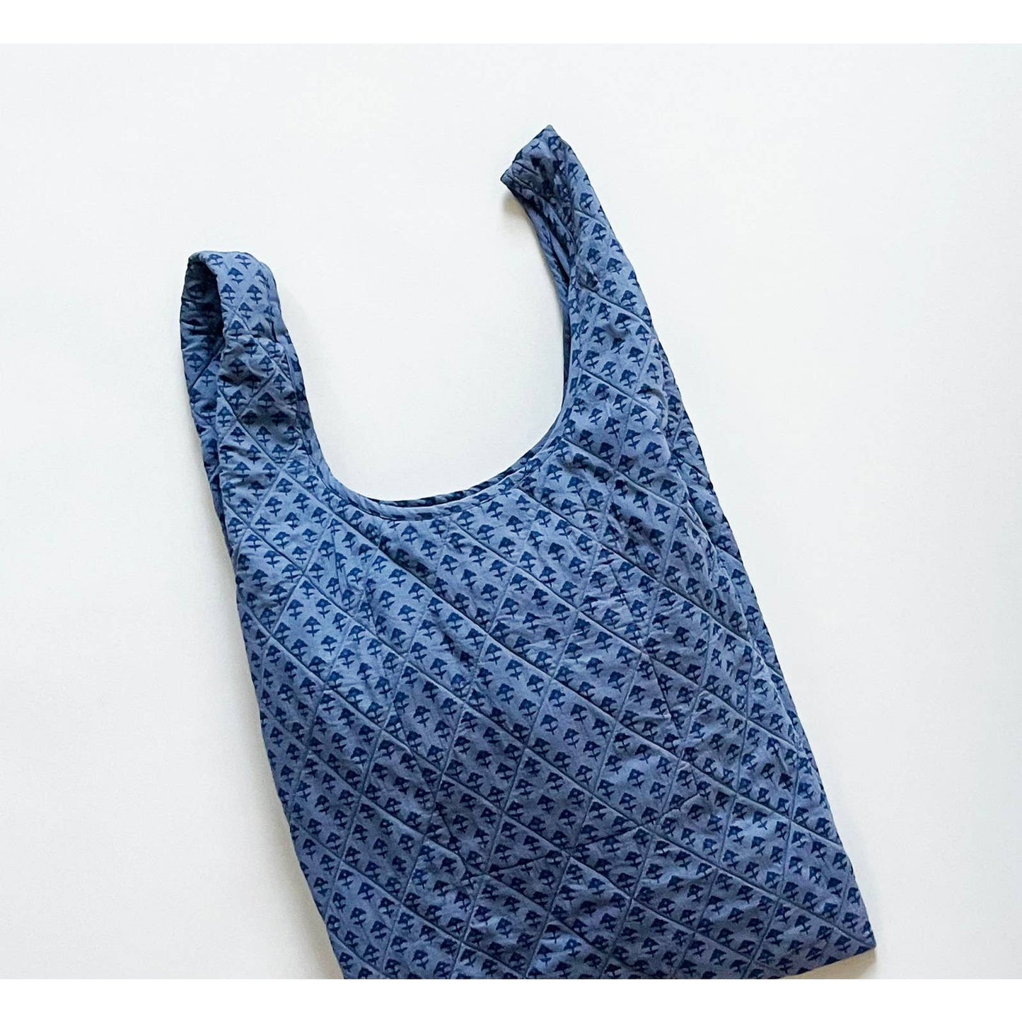 Blue Boho Print Quilted Tote Bag