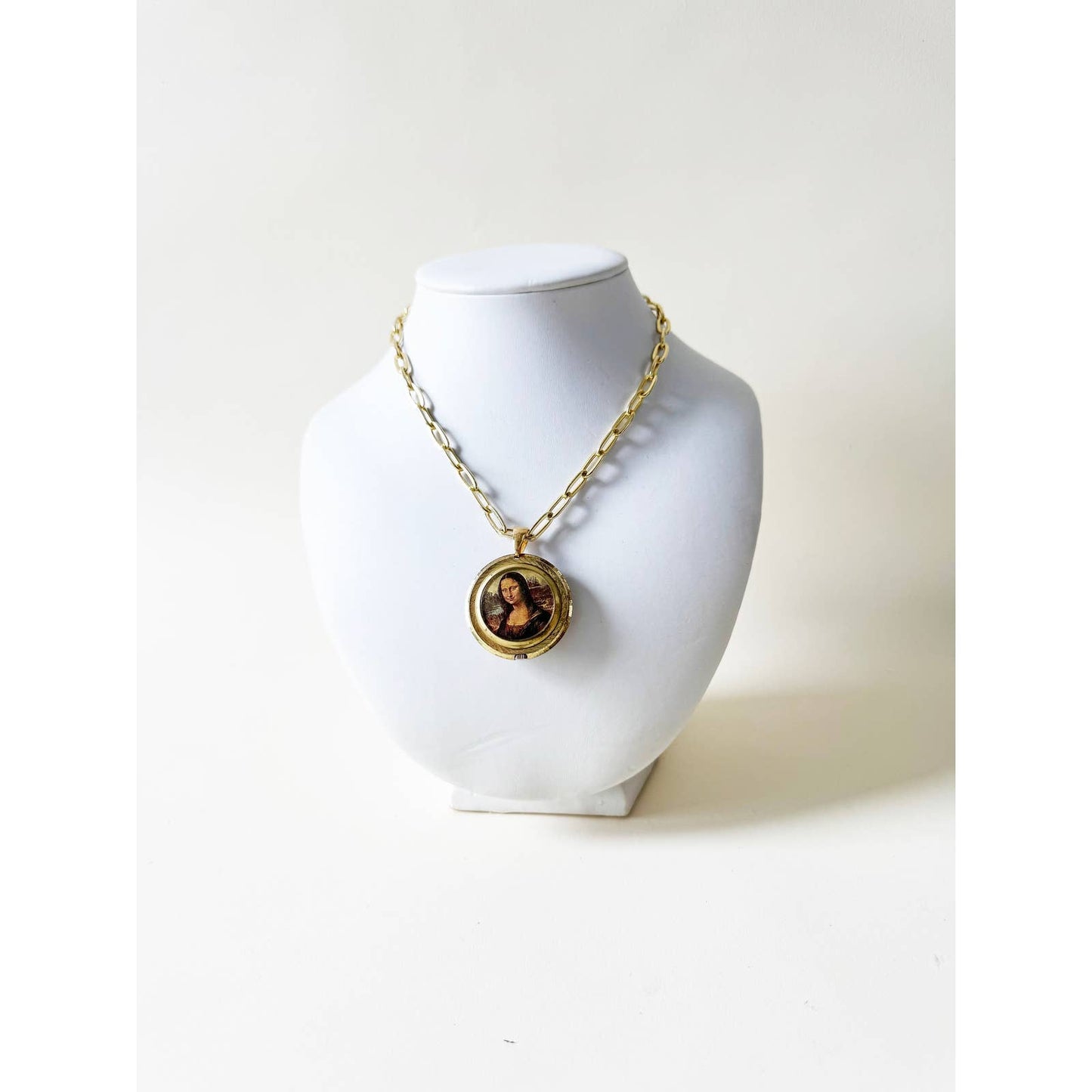 Watch Mona Lisa Charm Necklace | 925 Gold Vermeil Chain