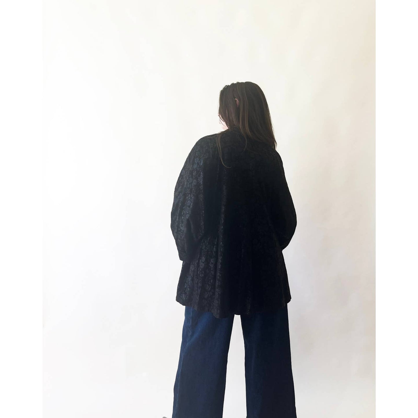 Vintage 90's Leather Black Flower Print Jacket Bally