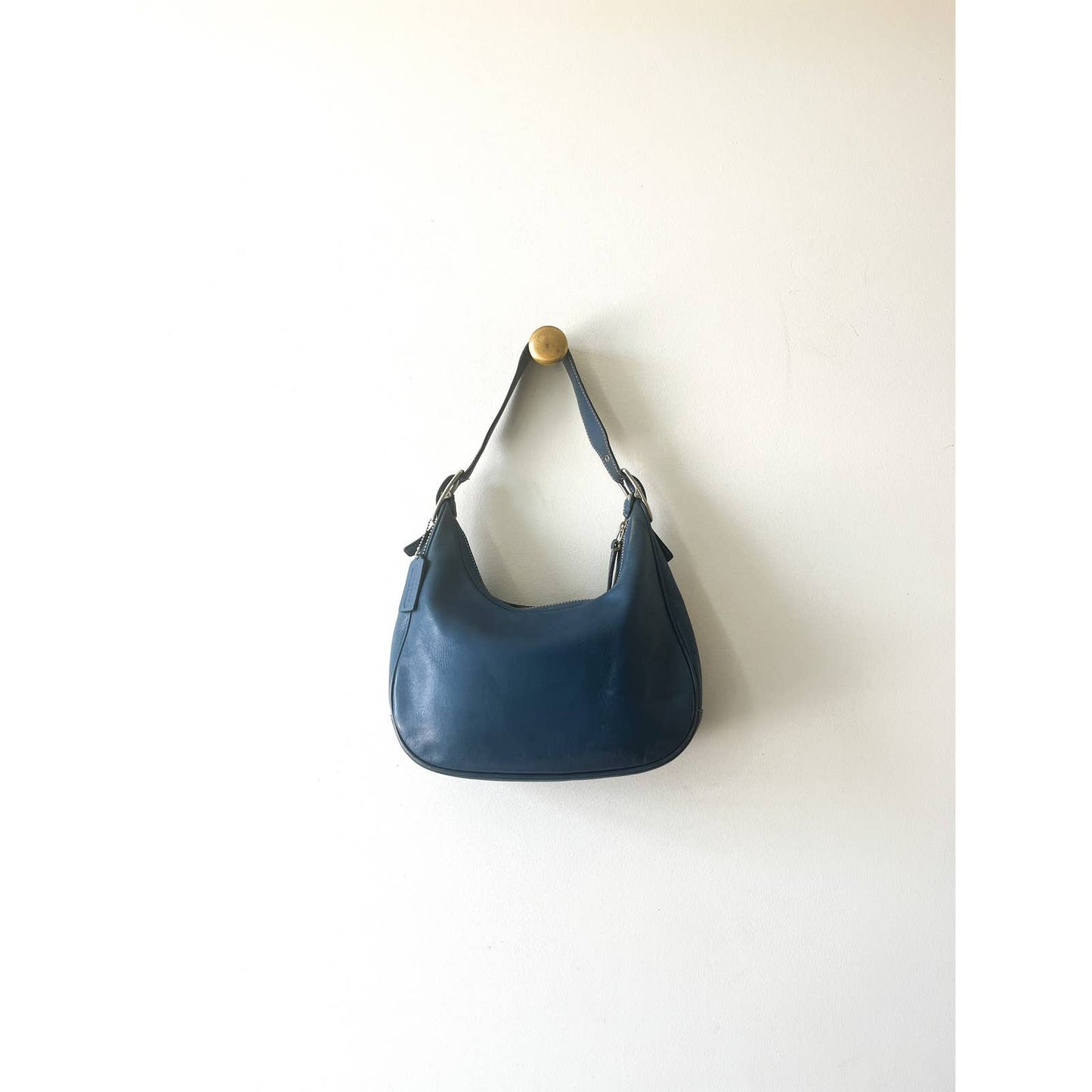 Vintage Blue Coach Shoulder Bag | Silver Buckle Ergo Style Coach Bag | Y2k Modern Purse