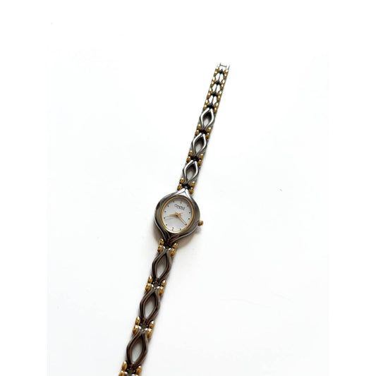 Vintage Two Tone Oval Bulova Bracelet Watch
