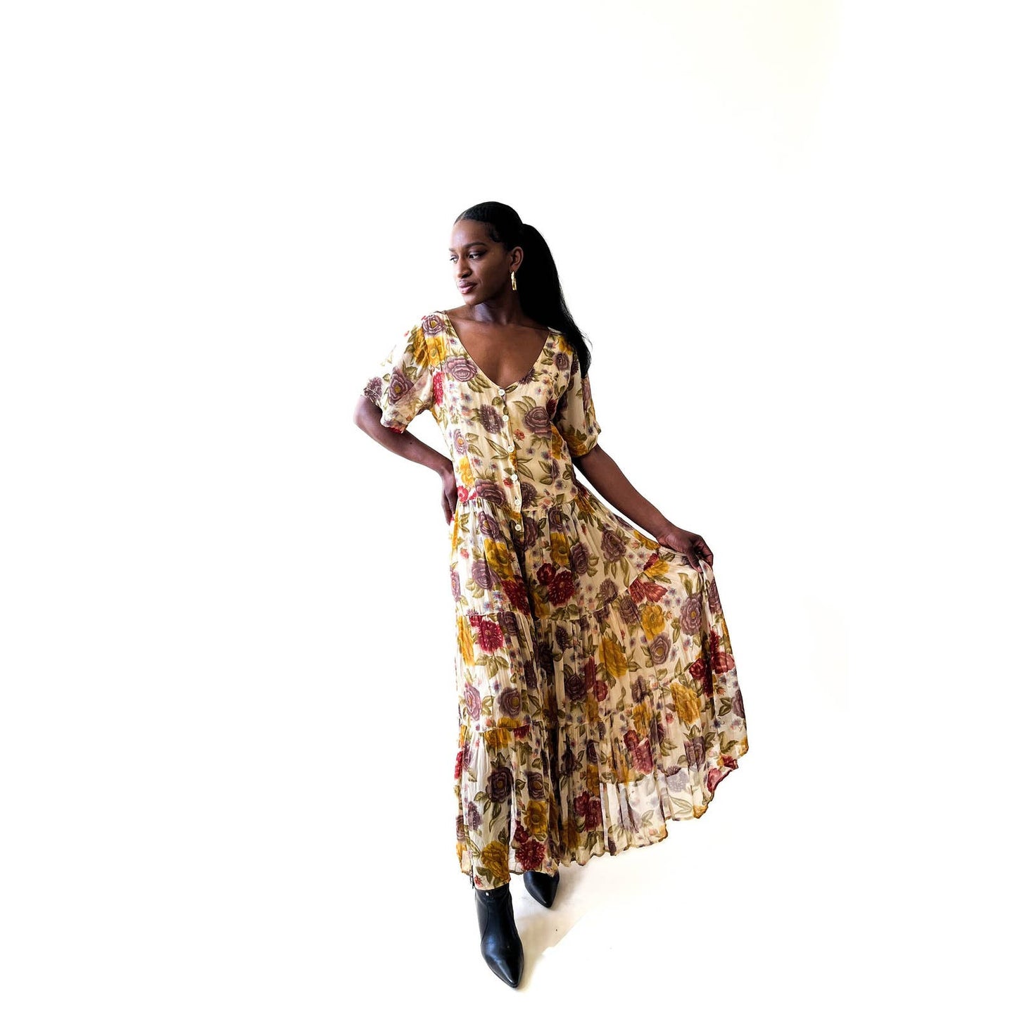 Vintage Floral Flowy Summer Regarded Dress