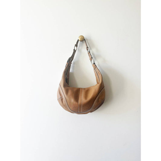 Vintage Coach Large Tan Leather Bag