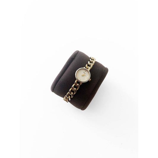 Vintage Gold Timex Watch with Chain Band