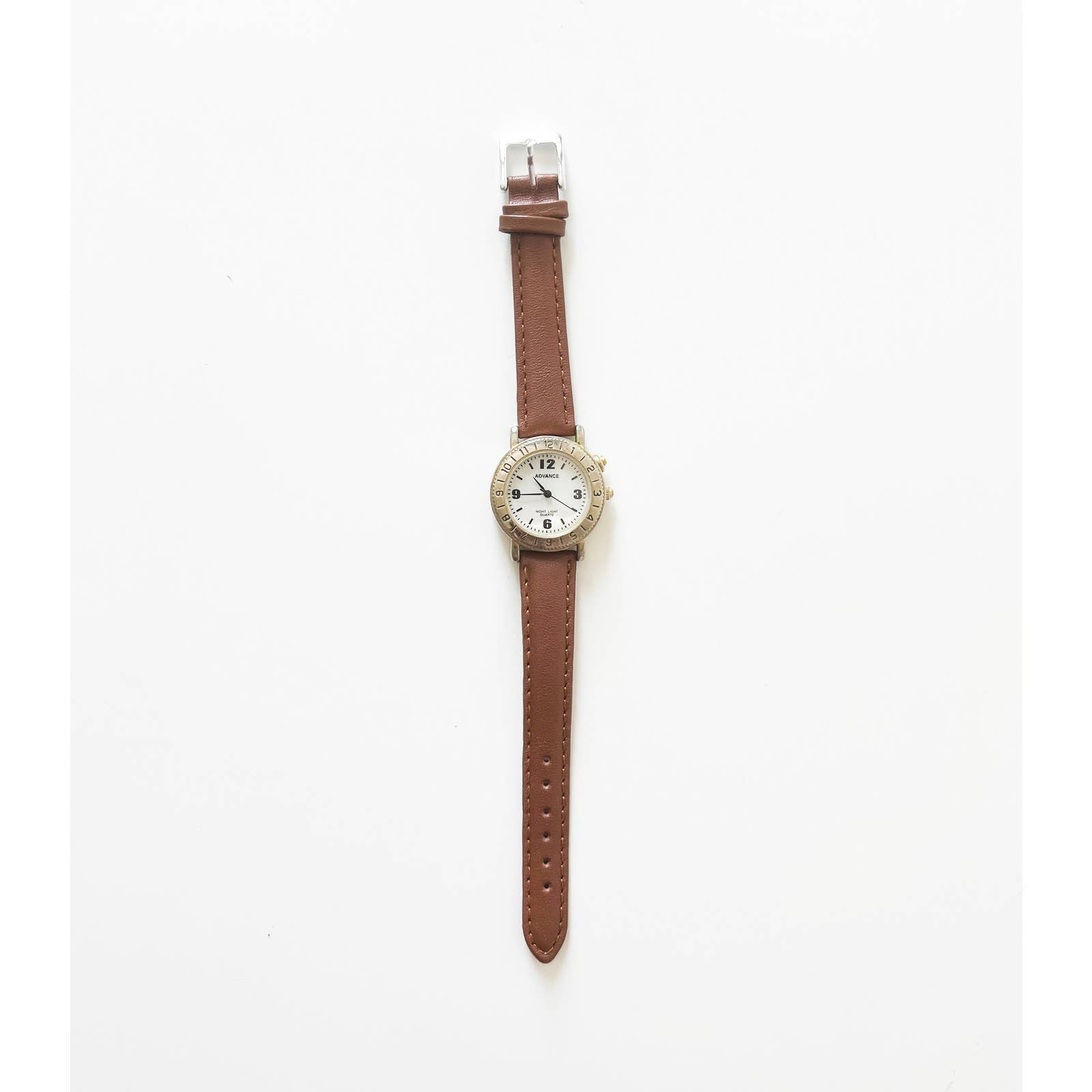 Vintage Brown Leather Watch with Silver and Gold Details | New Band and Battery