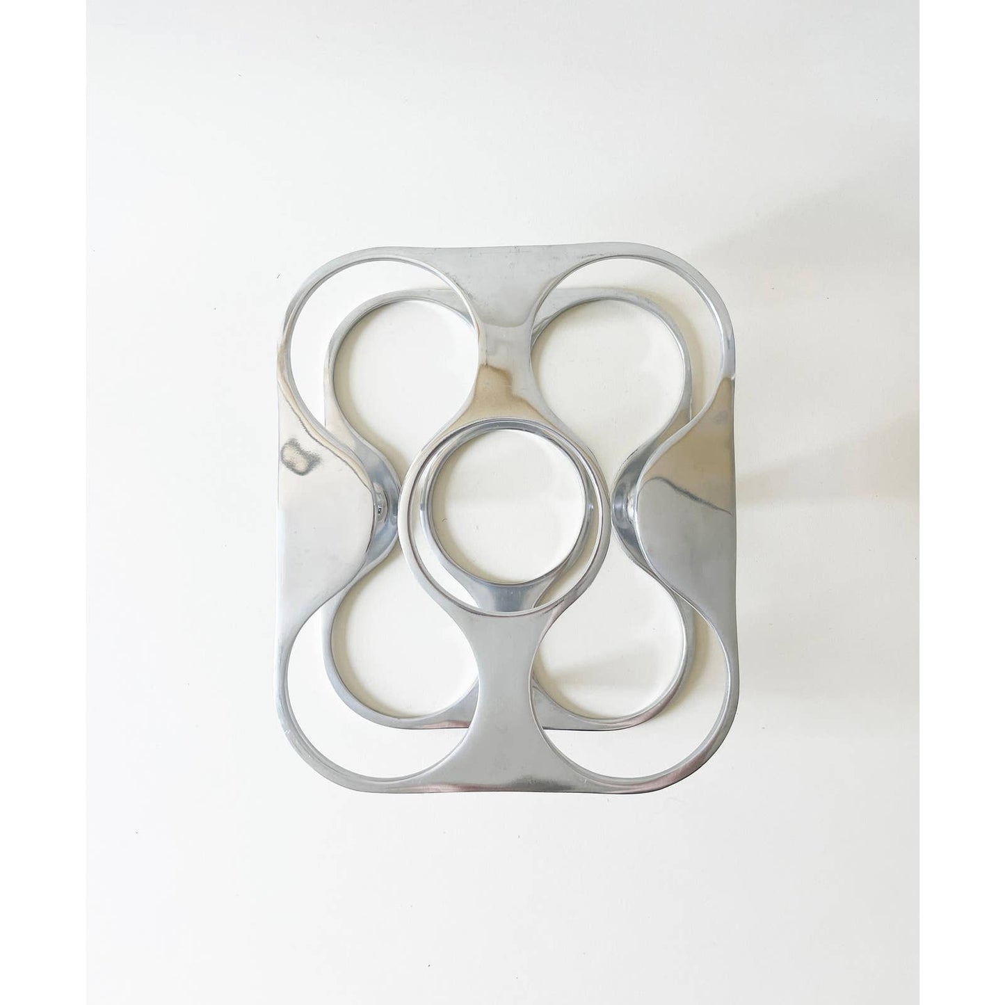 Vintage Silver Square Wine Rack | Modern Wine Shelf