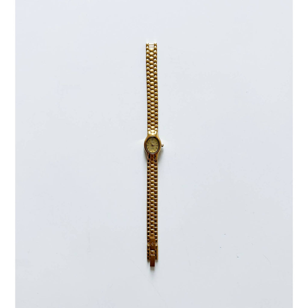 Vintage Small Gold Watch with Oval Face | Elgin