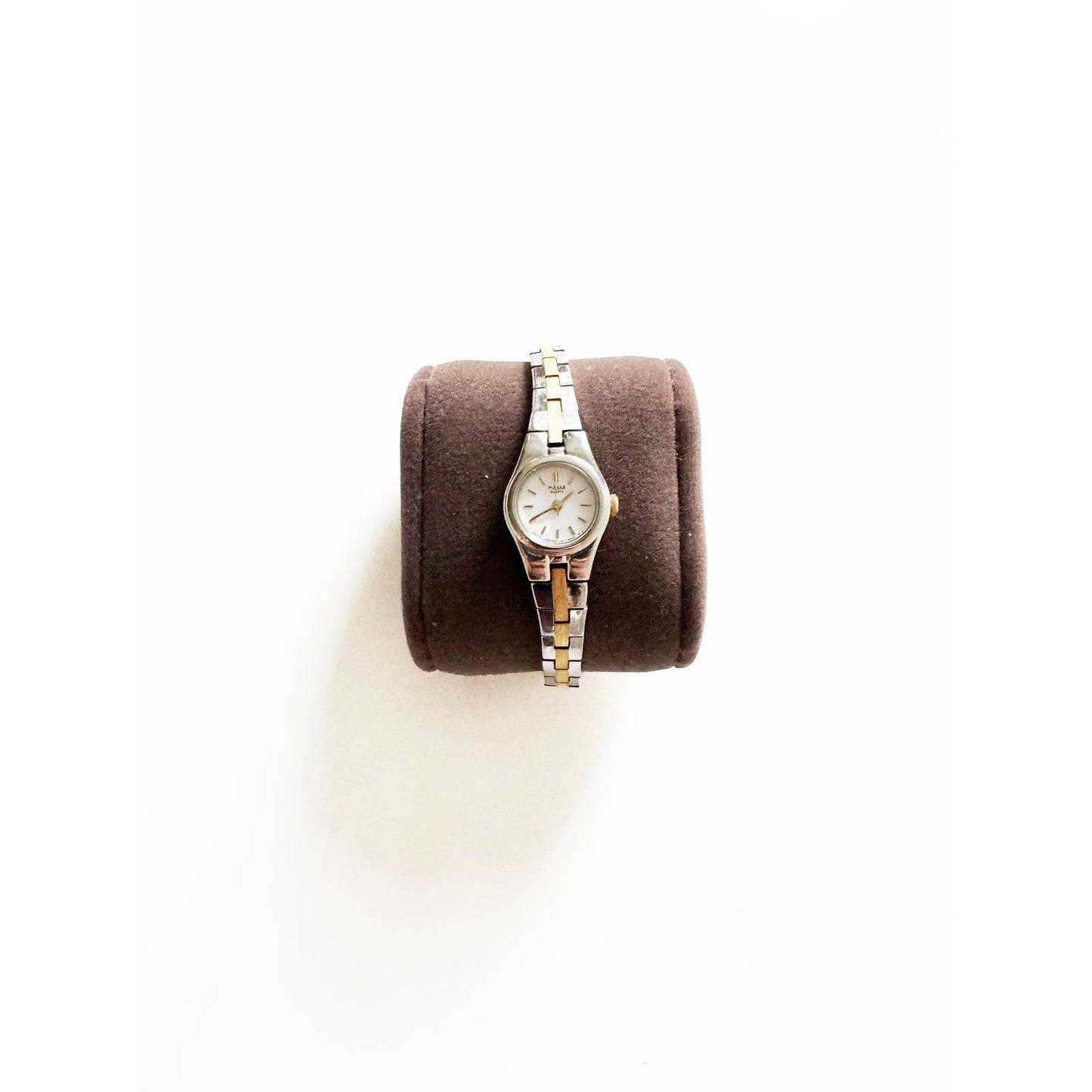 Vintage Small Two Tone Watch with Circular Face | Pulsar