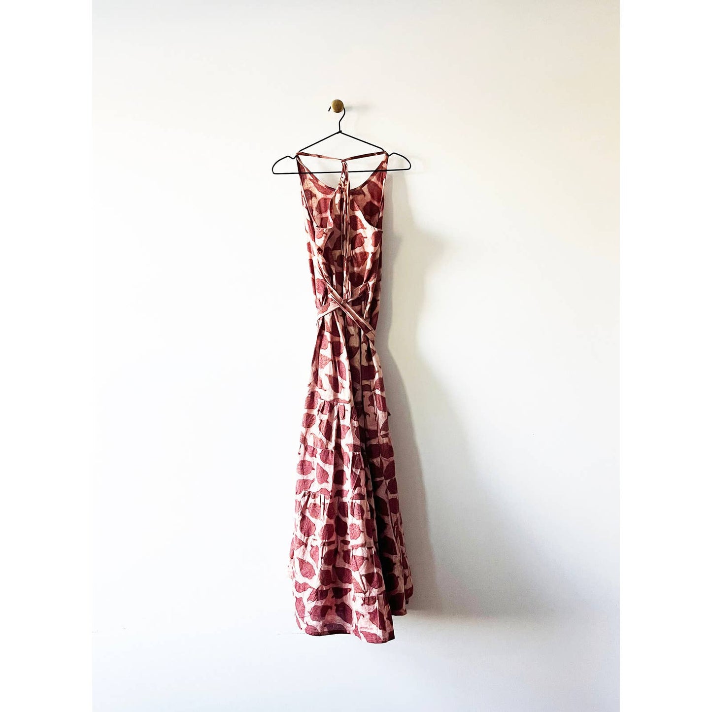 Pink Hand Block Print Long Maxi Dress