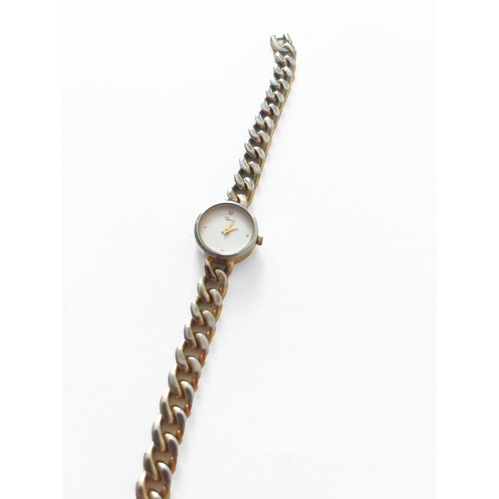 Vintage Gold Timex Watch with Chain Band