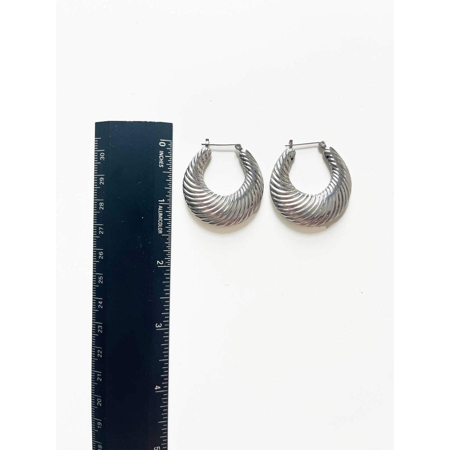 Vintage Statement Silver Hoops