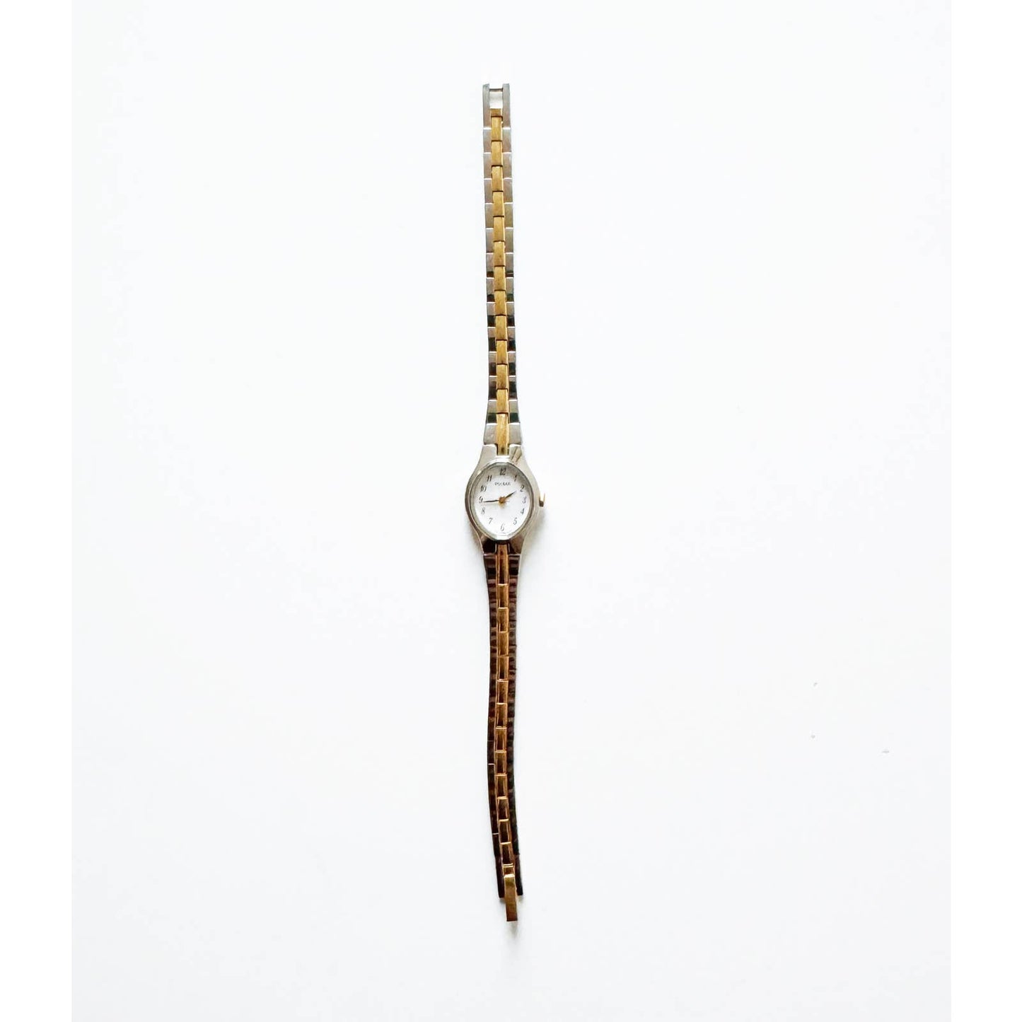 Vintage Small Two Tone Watch with Oval Face | Pulsar