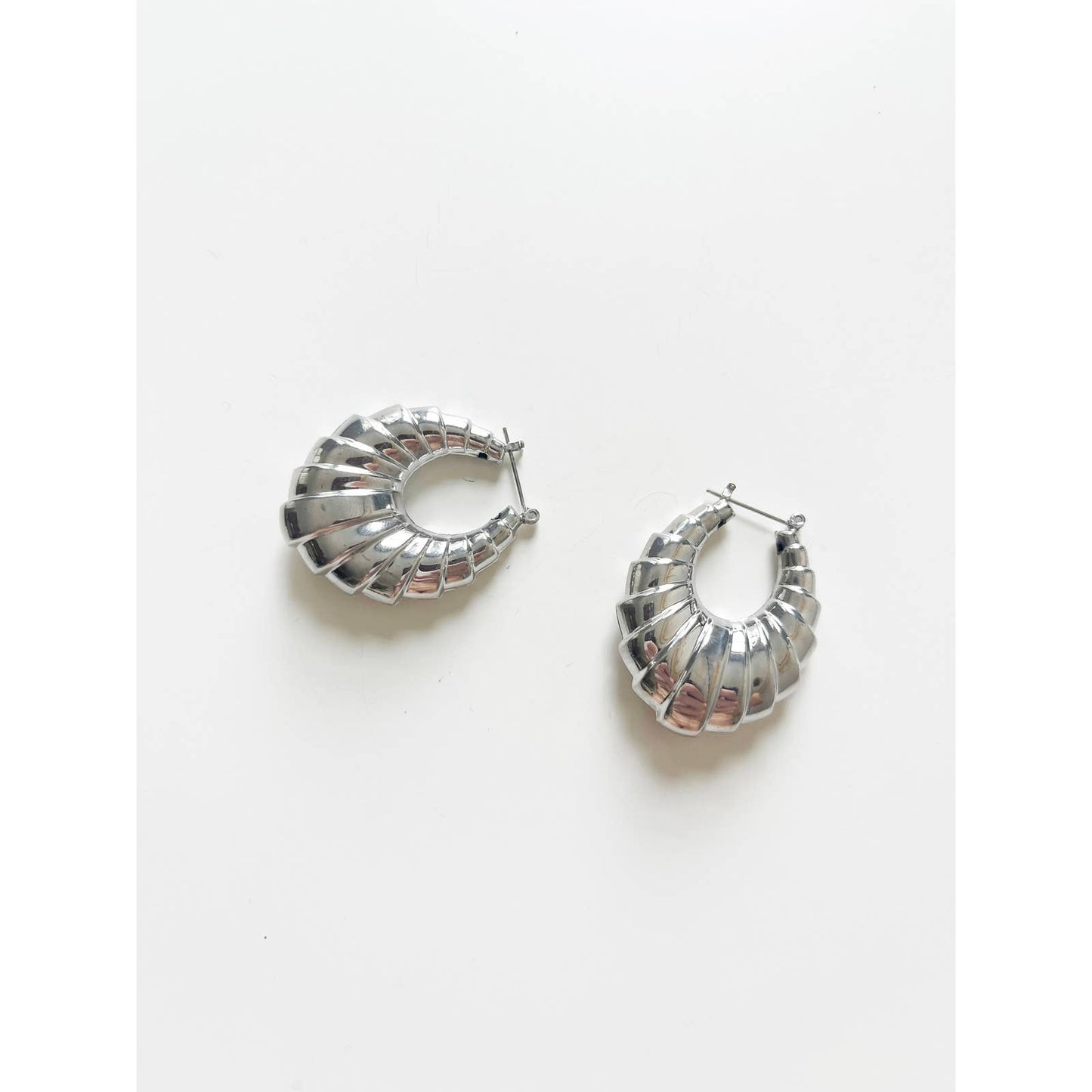Vintage Statement Silver Hoops