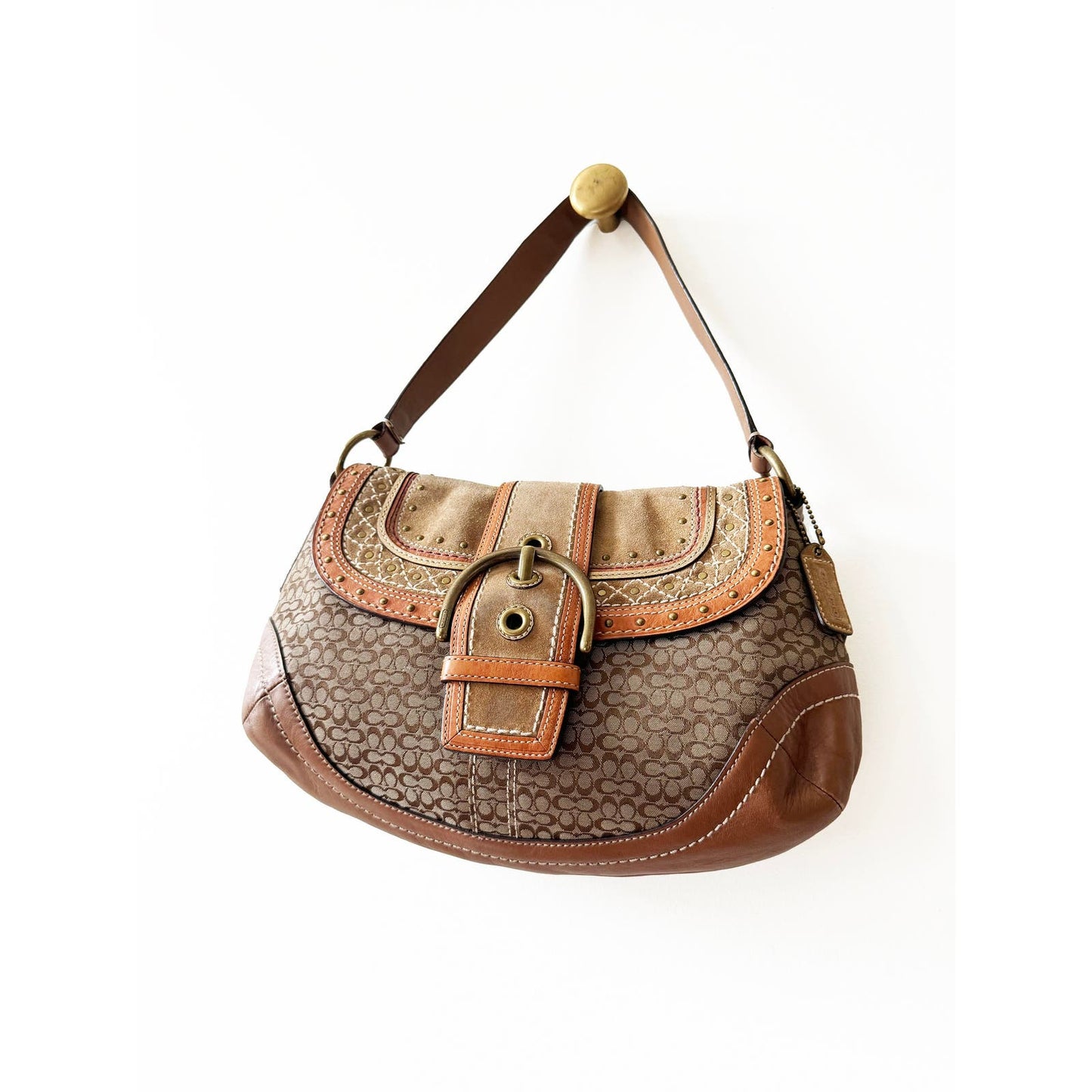 Boho Style Coach Purse Brown Leather