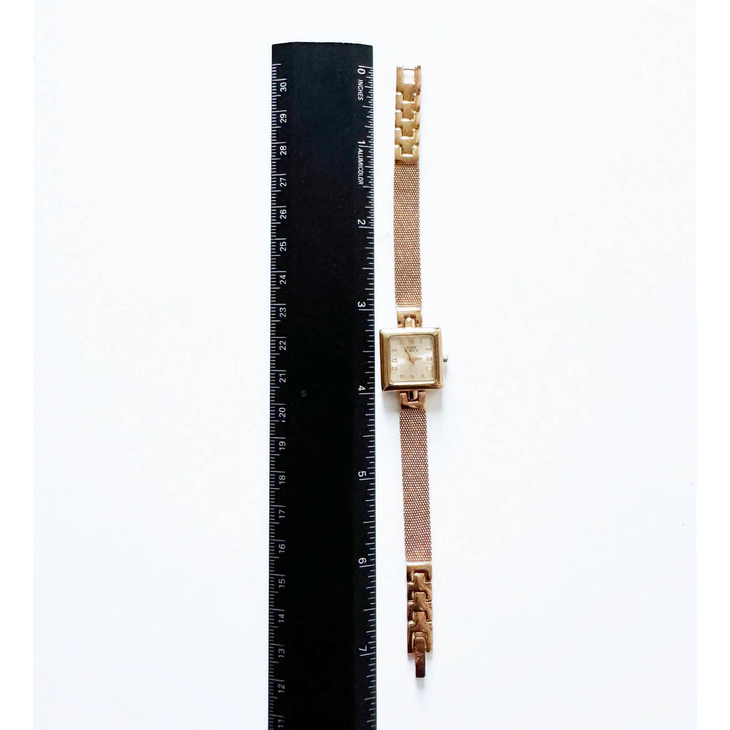 Vintage Small Gold Watch with Square Face | Anne Klein