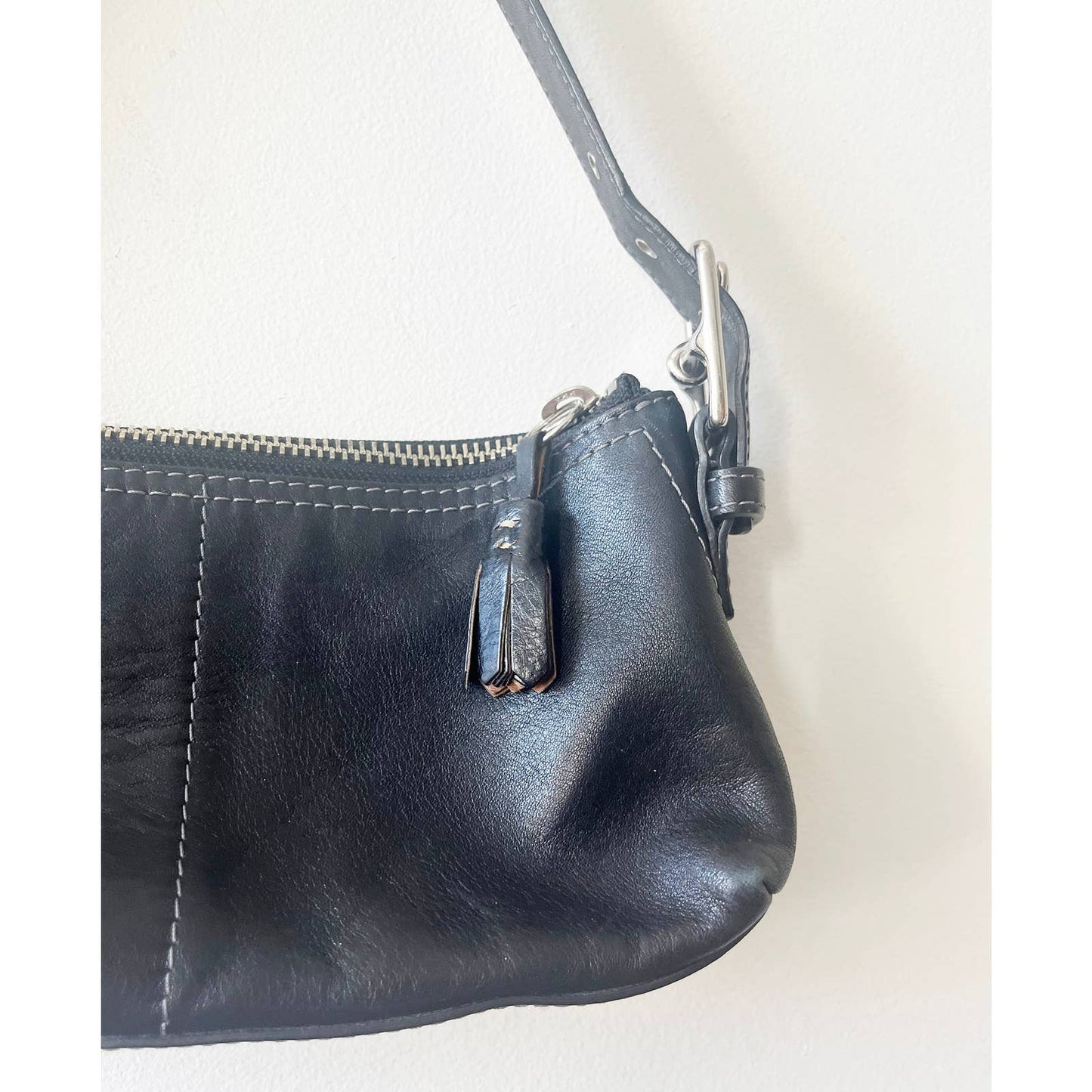 Vintage Black Y2K Coach Shoulder Baguette Bag
