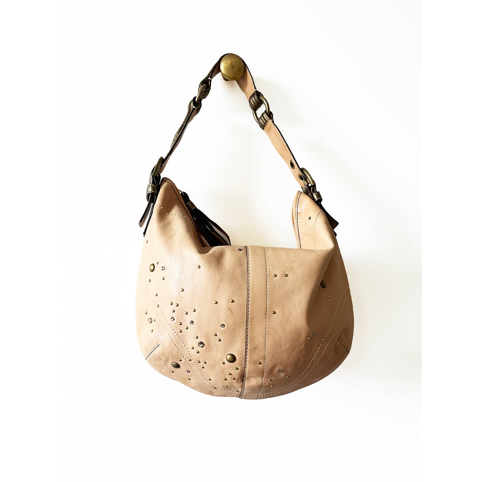 Shop COACH Studded Leather Shoulder Bag
