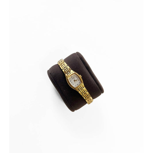 Vintage 90s Small Gold Watch with Rectangular Face | Pulsar