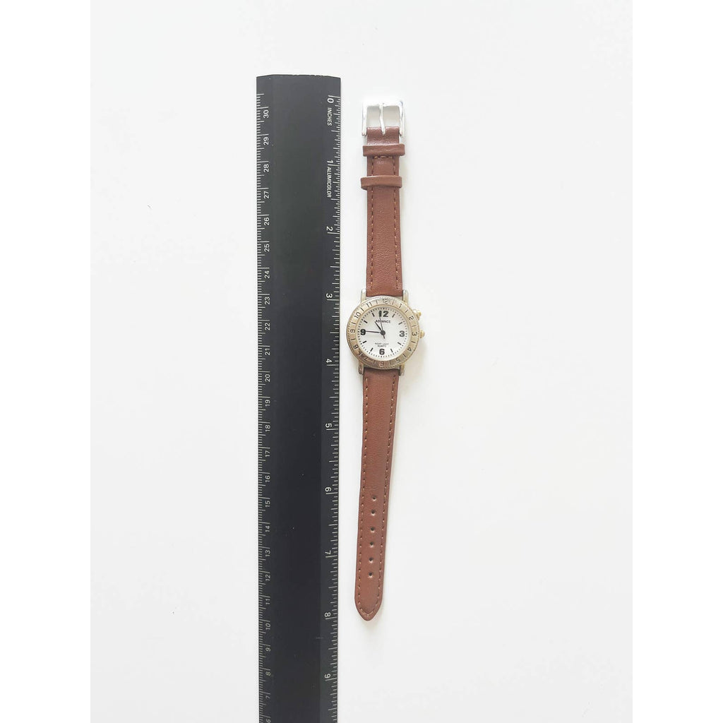 Vintage Brown Leather Watch with Silver and Gold Details | New Band and Battery