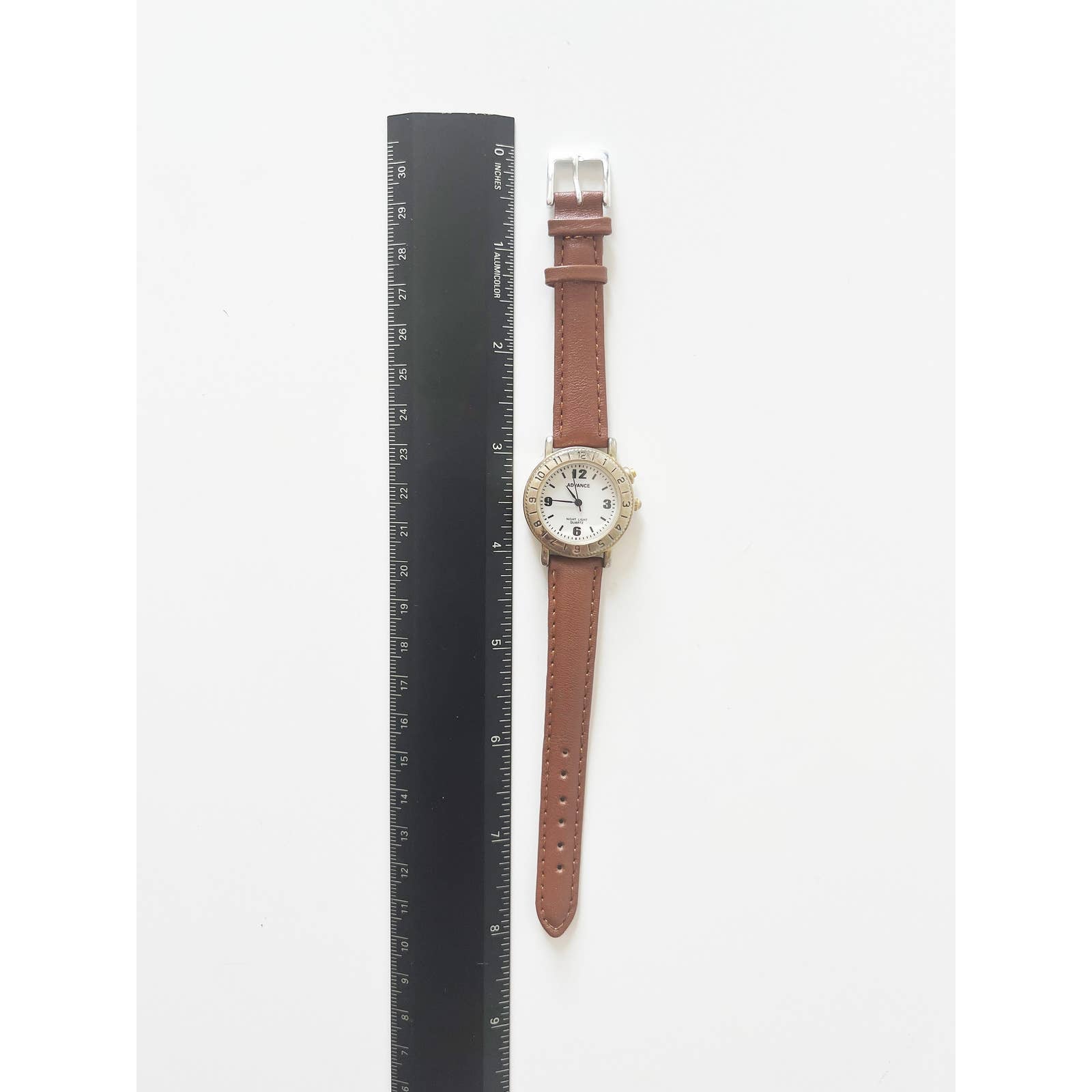 Vintage Brown Leather Watch with Silver and Gold Details | New Band and Battery