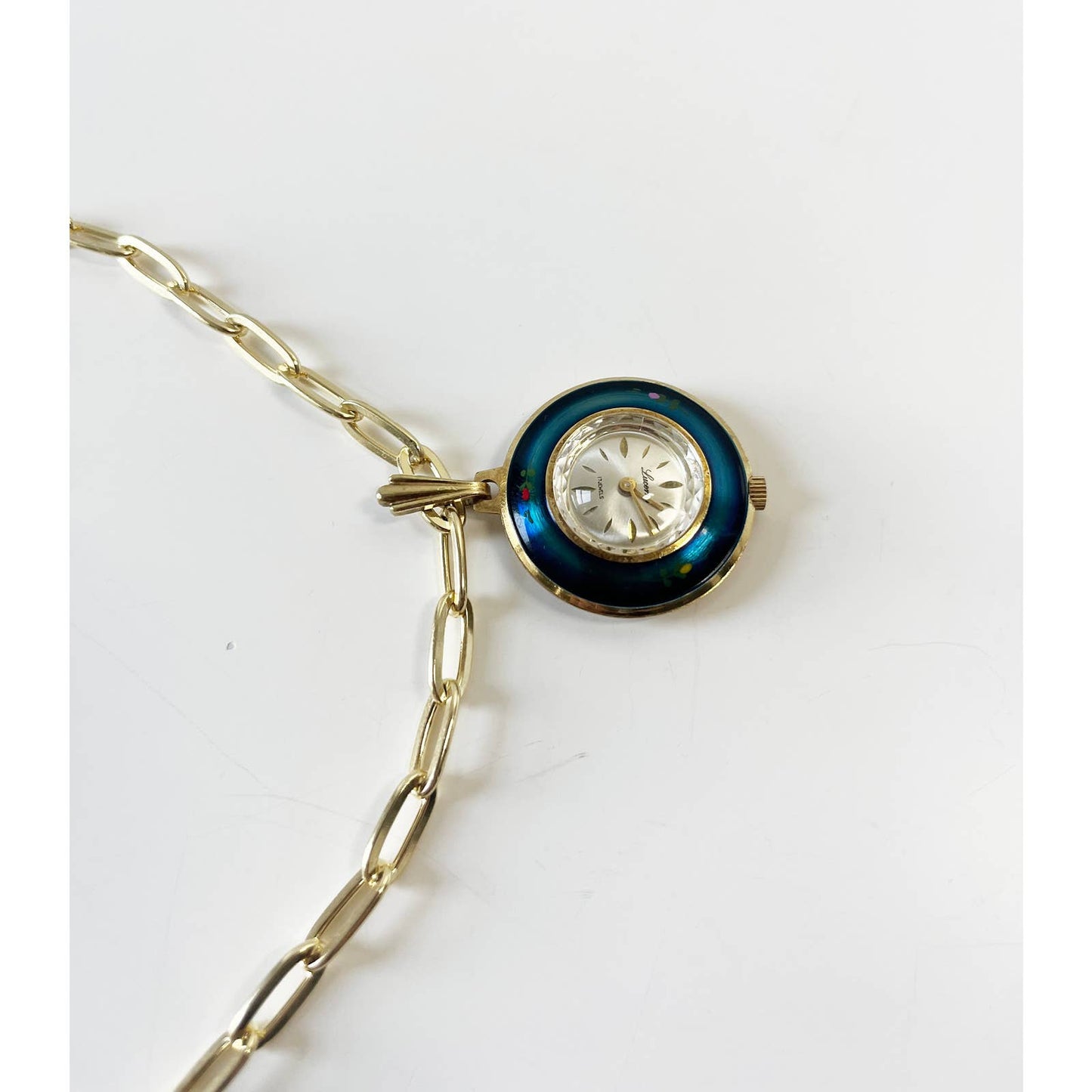 Watch Flower Charm Necklace | 925 Gold Vermeil Chain