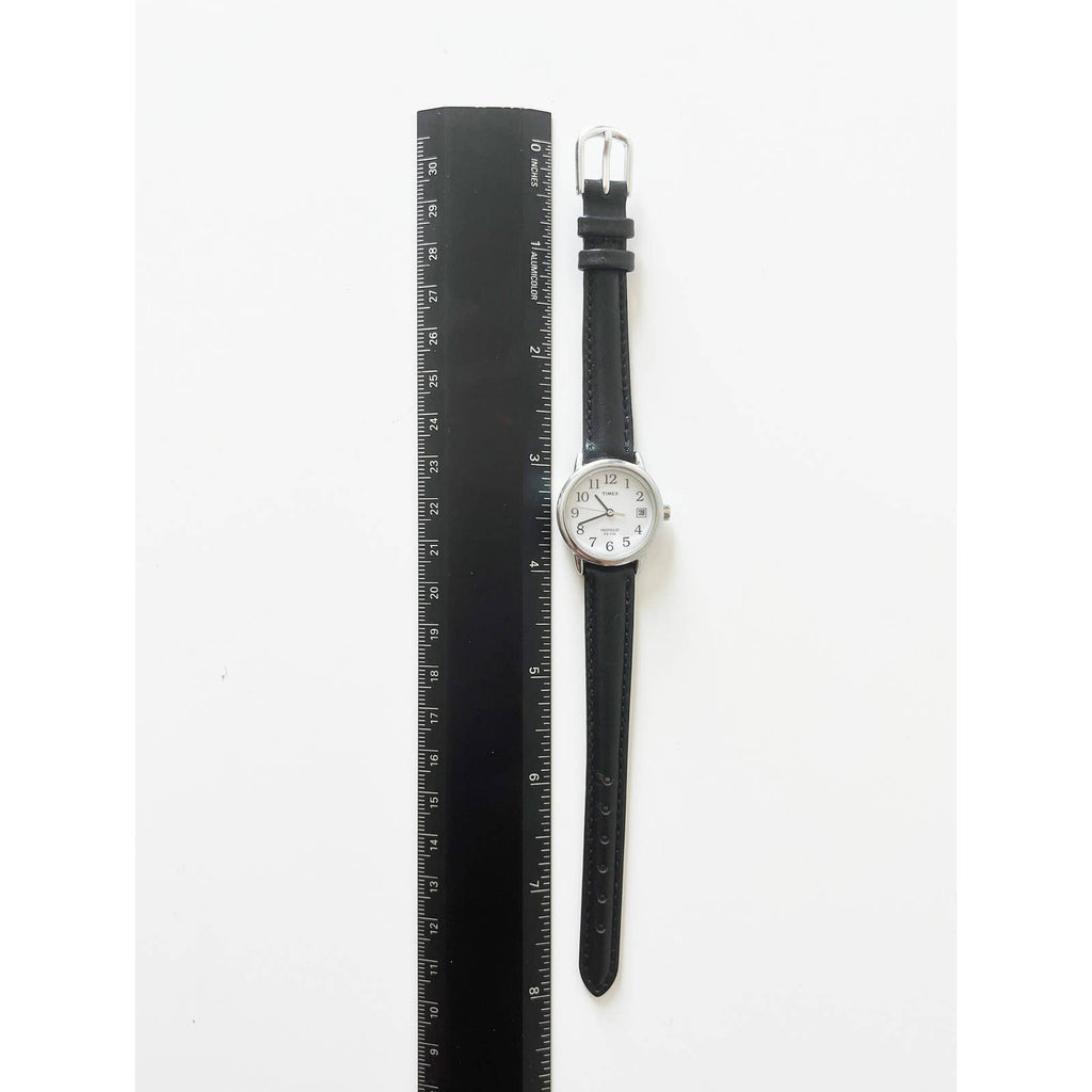 Vintage Leather Timex Watch with Silver Details | New Band and Battery